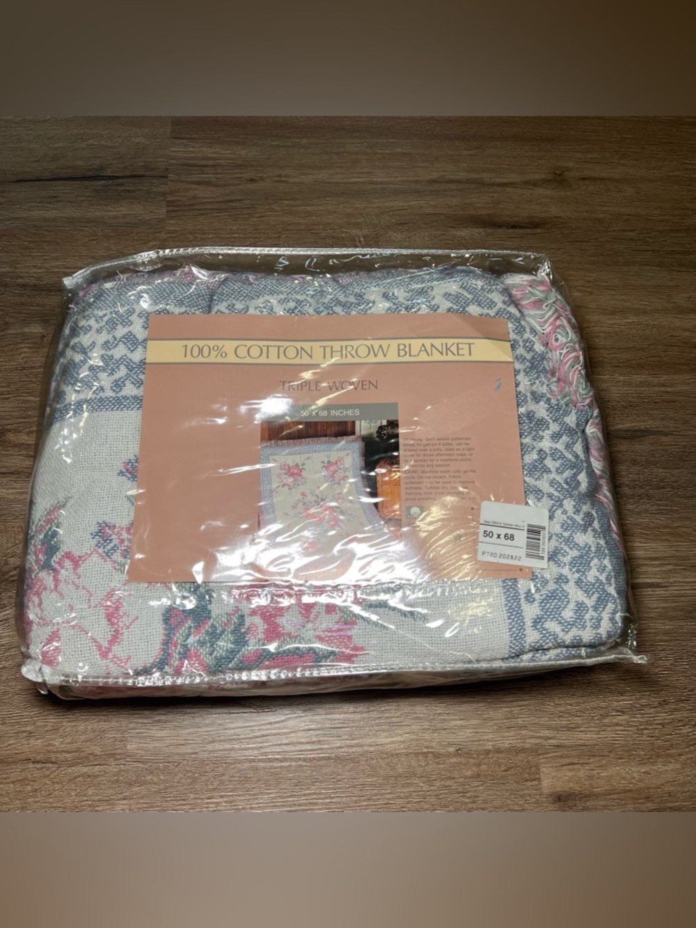 FIELDCREST JCPENNY Vtg Summer Wind Throw Loom Woven 100% Cotton Blanket